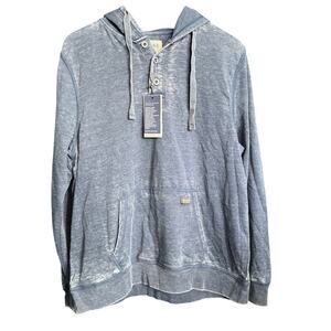 NWT Heritage | L | Report Collection Norwood Burnout Henley hoodie indigo